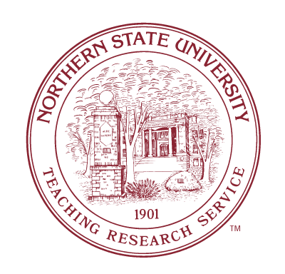 Northern State University Seal, maroon and white variant, cell 7