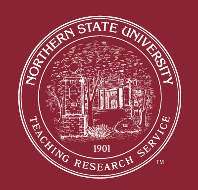 Northern State University Seal, white and maroon variant, cell 8