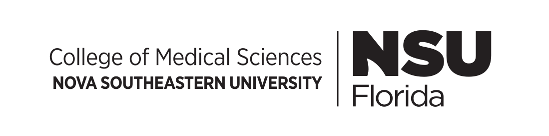 College of Medical Sciences, horizontal lockup, black variant, cell 26
