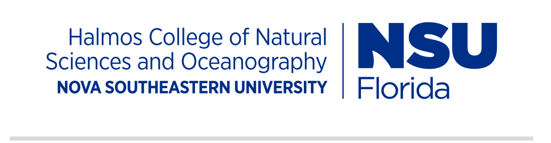Halmos College of Natural Sciences and Oceanography, horizontal lockup, color variant, cell 49