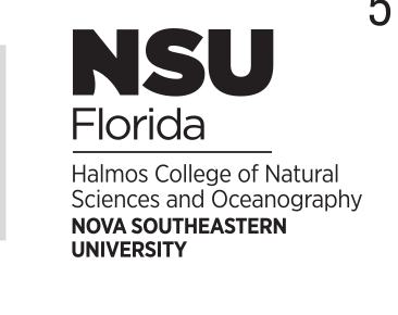 Halmos College of Natural Sciences and Oceanography, vertical lockup, black variant, cell 53