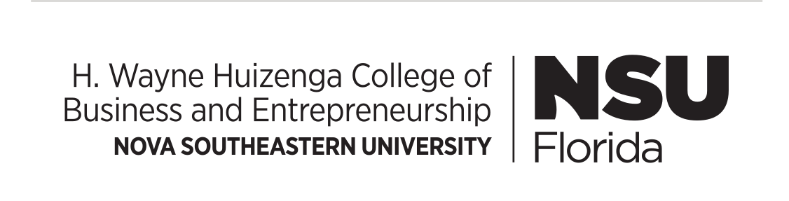 H. Wayne Huizenga College of Business and Entrepreneurship logo, horizontal, black variant, cell 62