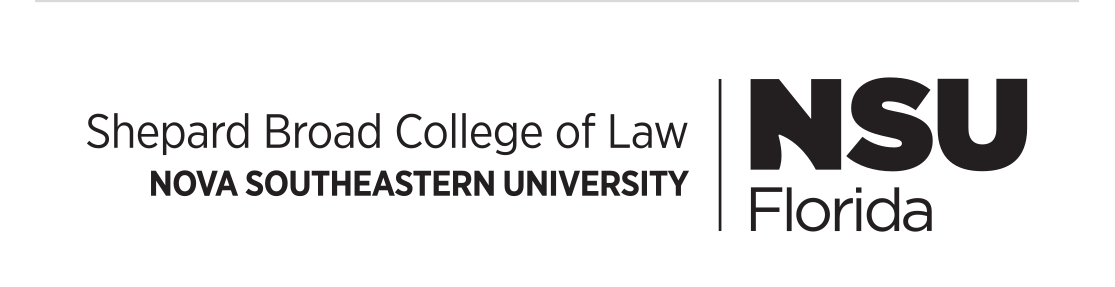 Shepard Broad College of Law logo, horizontal, black variant, cell 74
