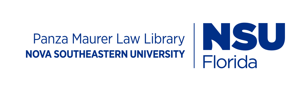 Panza Maurer Law Library logo, horizontal, blue/black variant, cell 79