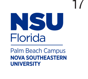 Nova Southeastern University Palm Beach Campus logo, stacked color variant, cell 178