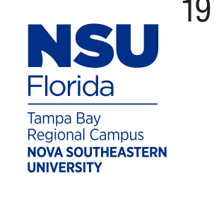 Nova Southeastern University Tampa Bay Regional Campus logo, stacked color variant, cell 190