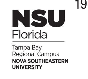 Nova Southeastern University Tampa Bay Regional Campus logo, stacked black variant, cell 191