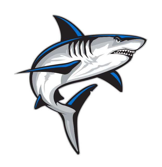 shark mascot icon, full color variant, cell 222