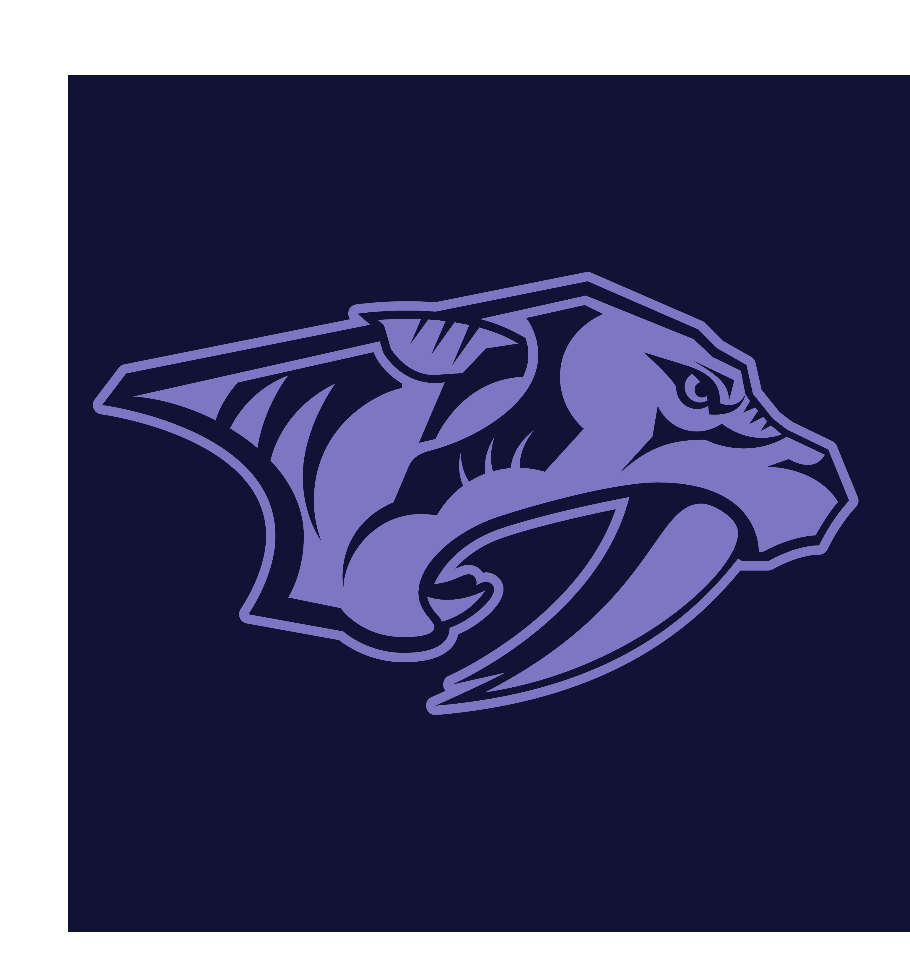 Nashville Predators primary logo, monochromatic dark version, without R, embroidery variant