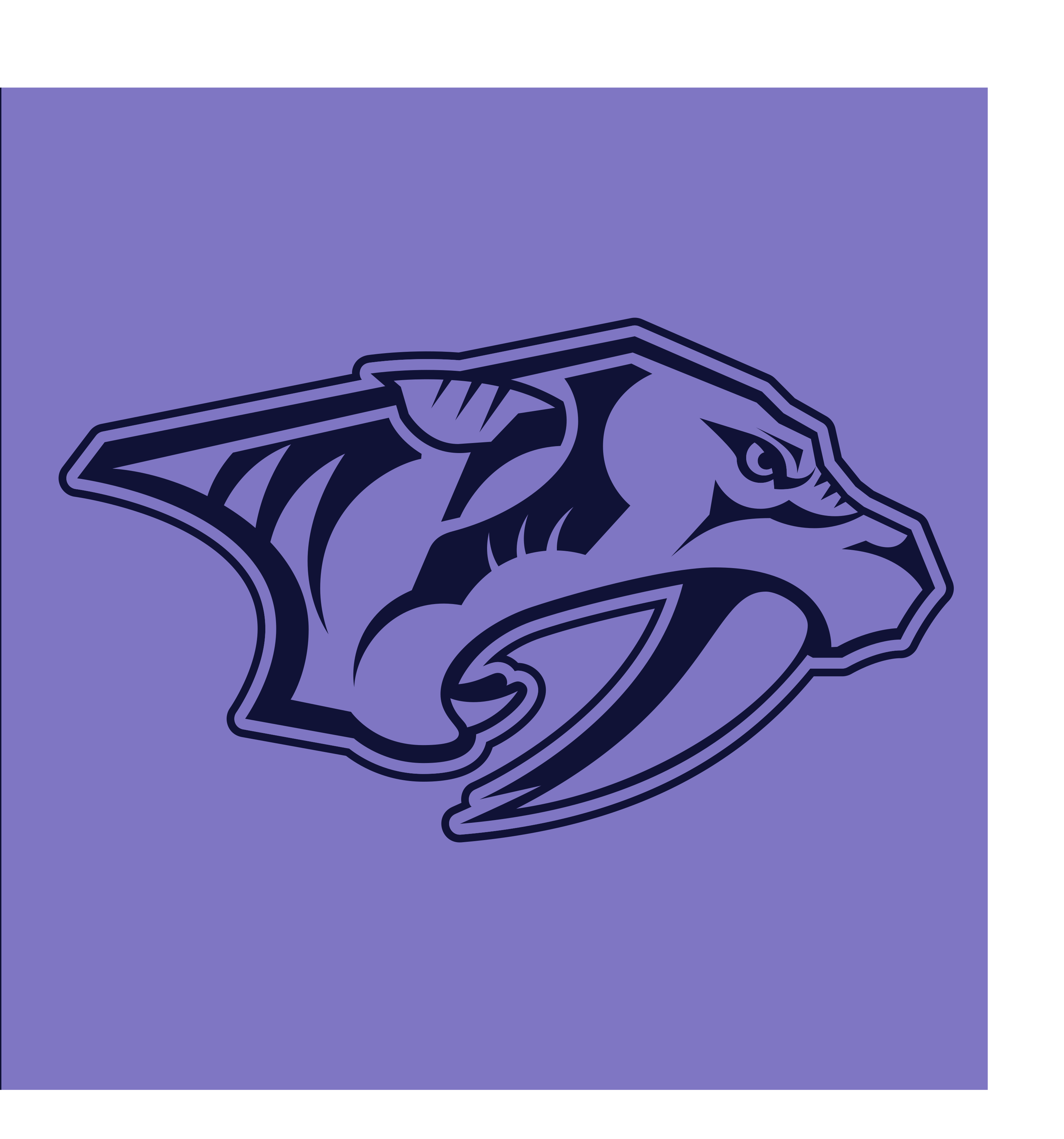 Nashville Predators primary logo, monochromatic light version, without R, embroidery variant