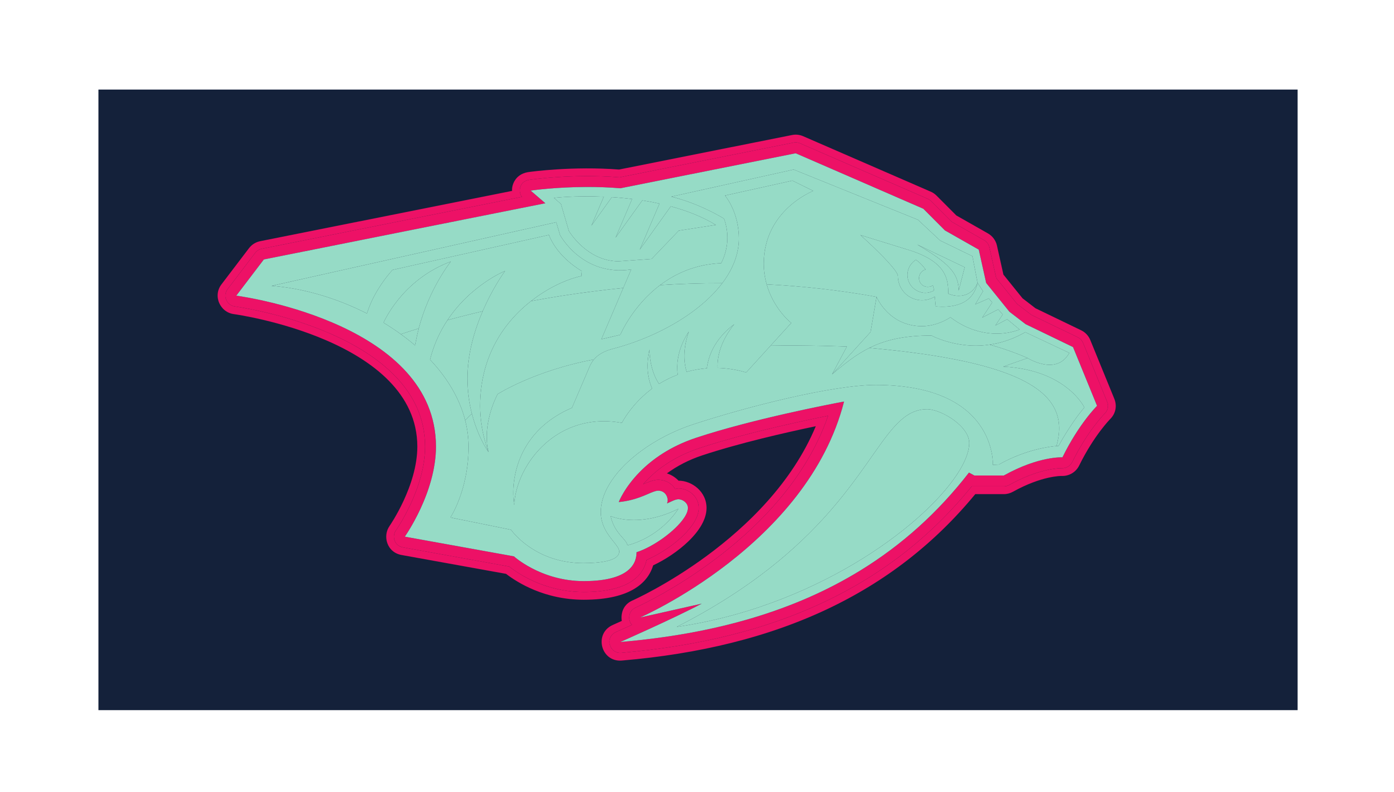 Nashville Predators primary logo, raised embroidery indication variant