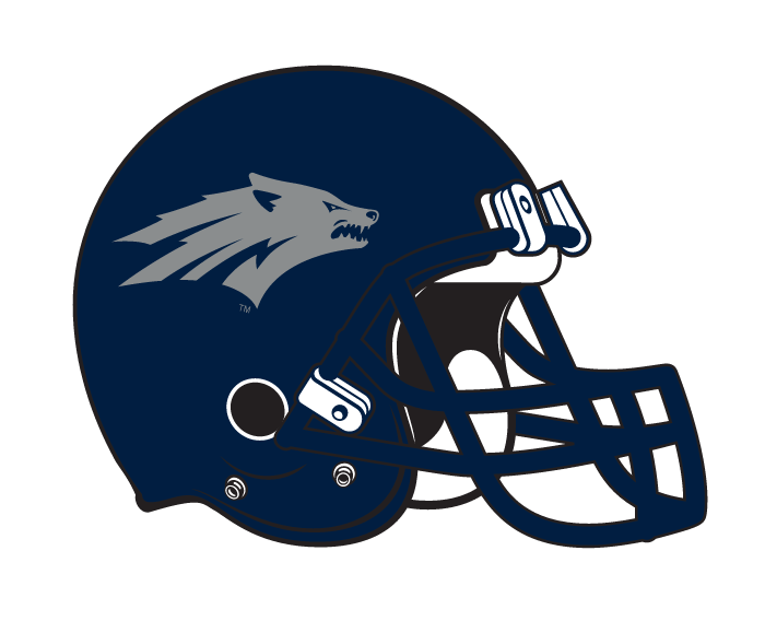 Helmet mark, blue helmet with silver wolf head variant, cell 20