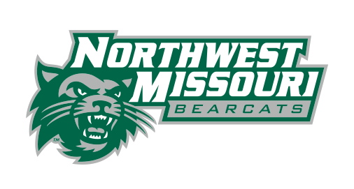 Northwest Missouri Bearcats wordmark with head, full color variant, cell 7