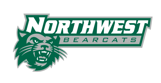 Northwest Bearcats wordmark with head, full color variant, cell 10