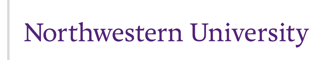 Northwestern University wordmark, horizontal, purple variant, cell 55