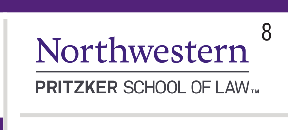 Northwestern Pritzker School of Law, horizontal wordmark color variant, cell 84