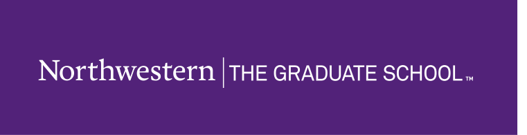 Northwestern | The Graduate School, one-line wordmark reverse variant, cell 94