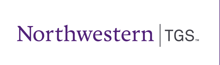 Northwestern | TGS, one-line wordmark color variant, cell 96