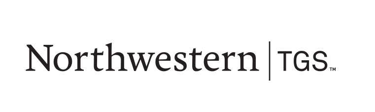 Northwestern | TGS, one-line wordmark black variant, cell 98