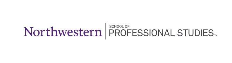 Northwestern School of Professional Studies, one-line wordmark color variant, cell 105
