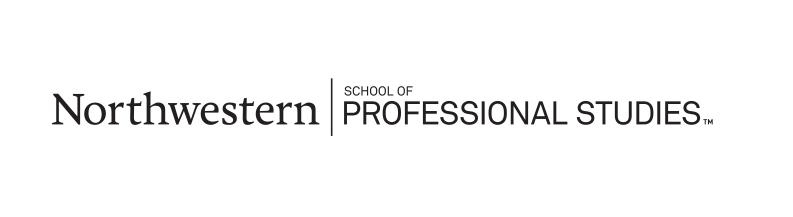 Northwestern School of Professional Studies, one-line wordmark black variant, cell 107