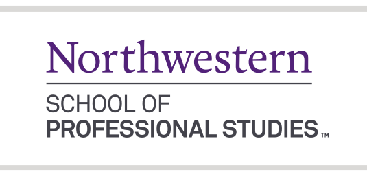 Northwestern School of Professional Studies, stacked wordmark color variant, cell 111