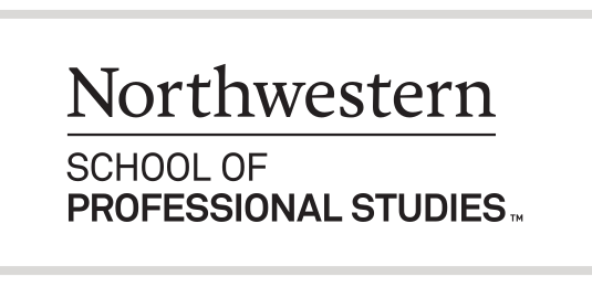 Northwestern School of Professional Studies, stacked wordmark black variant, cell 113