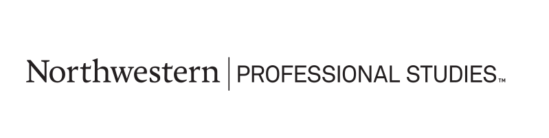 Northwestern | Professional Studies, one-line wordmark black variant, cell 110