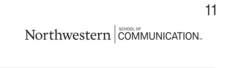 Northwestern School of Communication, one-line wordmark black variant, cell 119