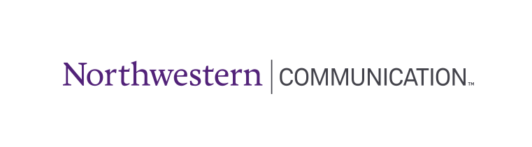 Northwestern | Communication, one-line wordmark color variant, cell 120