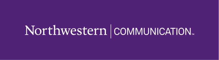 Northwestern | Communication, one-line wordmark reverse variant, cell 121