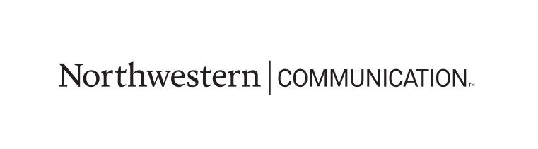 Northwestern | Communication, one-line wordmark black variant, cell 122