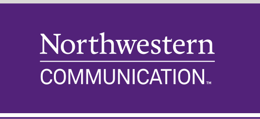 Northwestern Communication, stacked wordmark reverse variant, cell 127