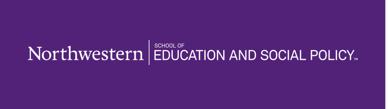 Northwestern School of Education and Social Policy, one-line wordmark reverse variant, cell 130