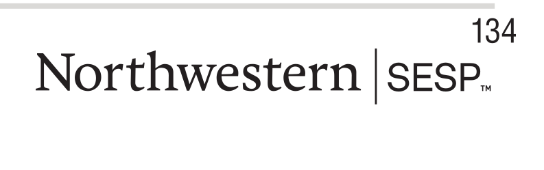 Northwestern | SESP, one-line wordmark black variant, cell 134
