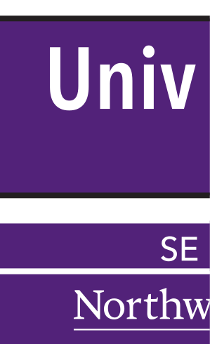 Northwestern SESP wordmark, standard variant, cell 138