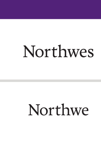 Northwestern Kellogg wordmark, reverse variant, cell 175