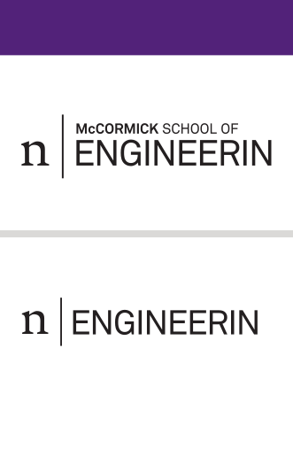 Northwestern Bienen wordmark, reverse variant, cell 178