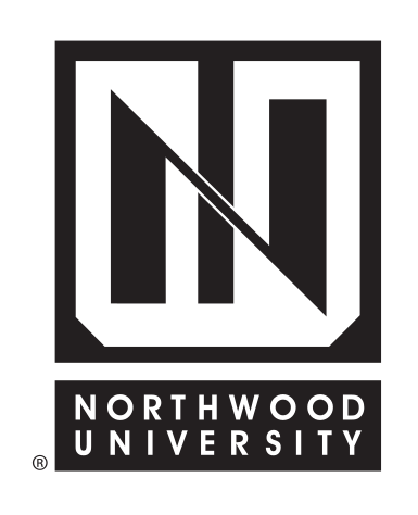 Northwood University logo, stacked black variant, cell 4