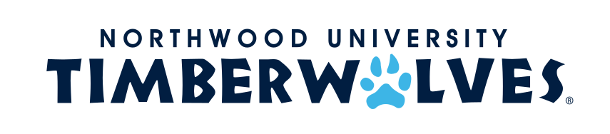 Northwood University Timberwolves wordmark, blue variant, cell 15