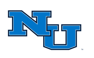 NU lettermark, blue with light blue outline variant, cell 19