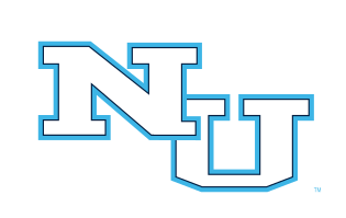 NU lettermark, outline blue variant, cell 22