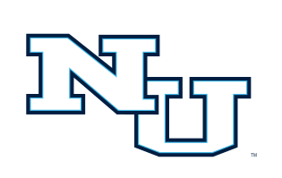 NU lettermark, outline light blue variant, cell 23