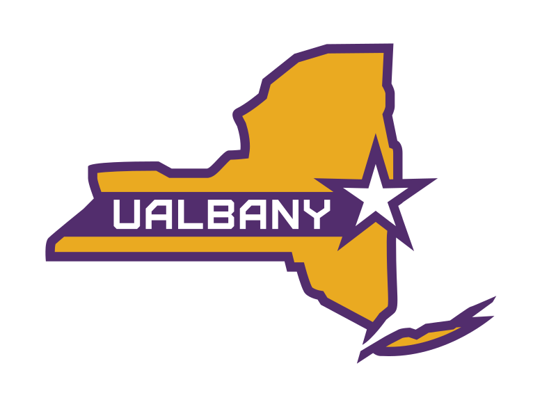 UAlbany Lacrosse NY state logo, full color on white variant, cell 42