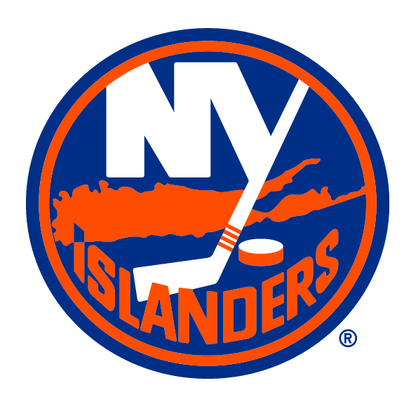 New York Islanders primary logo, full color with R, on white variant