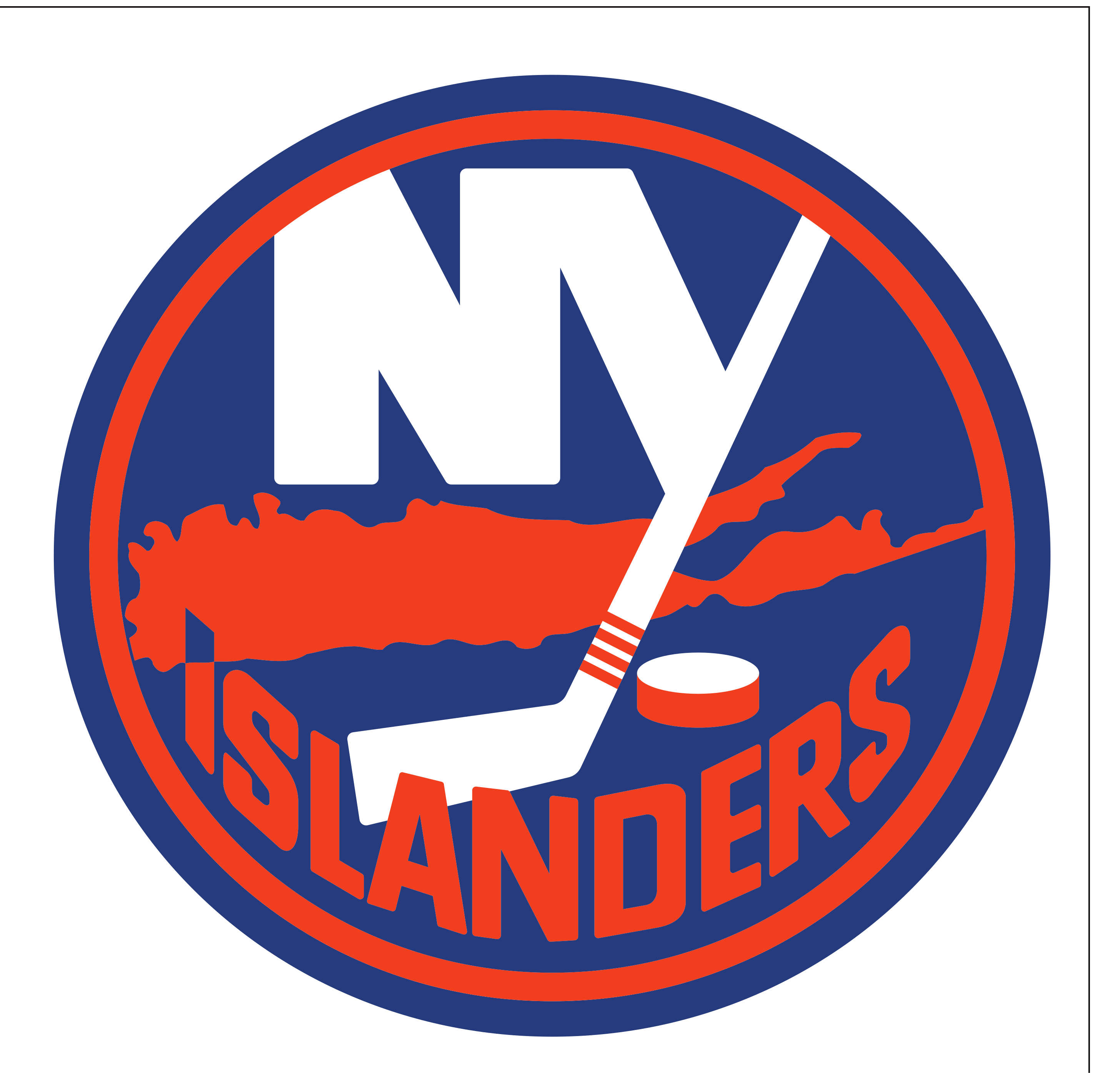 New York Islanders primary logo, full color without R, on white variant