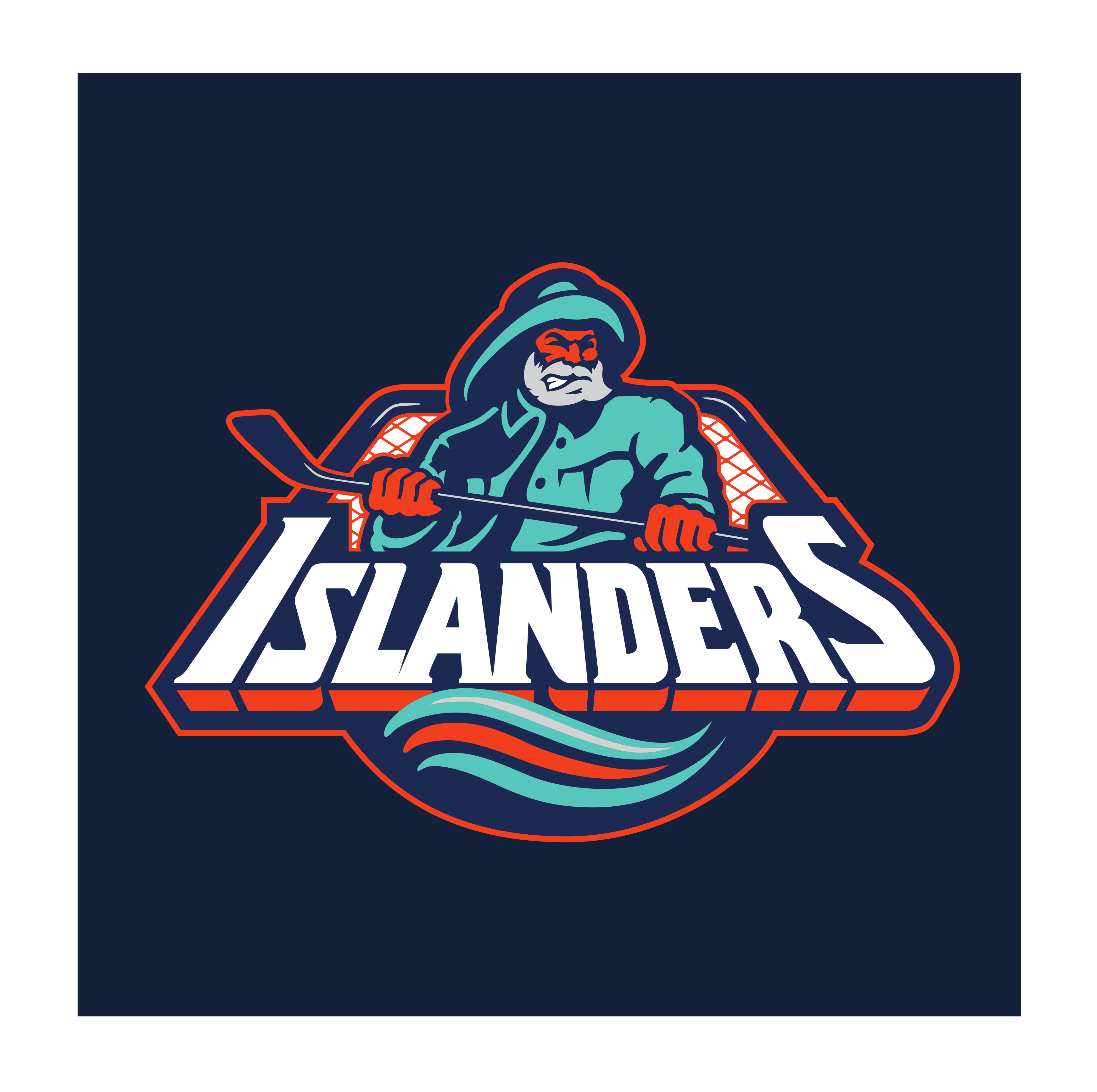 fisherman logo, full color on dark background variant