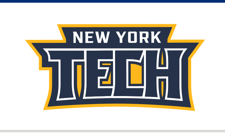 NEW YORK TECH wordmark, blue and gold variant, cell 7