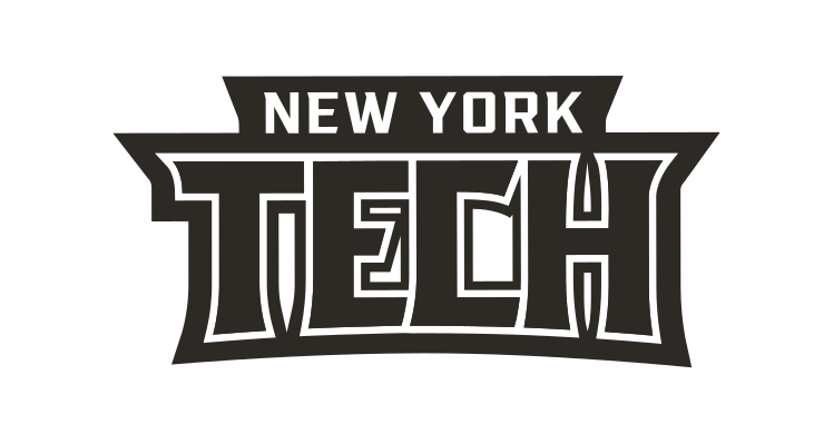 NEW YORK TECH wordmark, black and white variant, cell 8