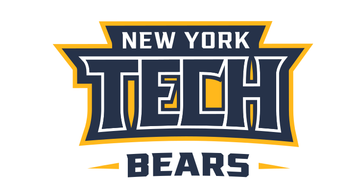 NEW YORK TECH BEARS wordmark, blue and gold variant, cell 9